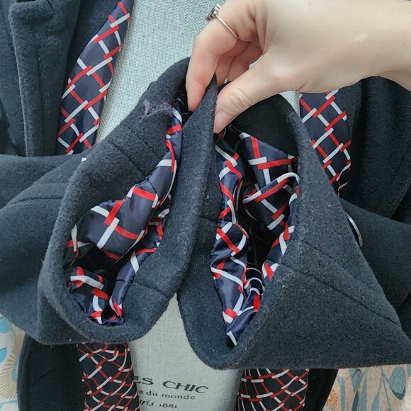 Lands' End Long Black Button-Up Coat - Picture 6 of 8